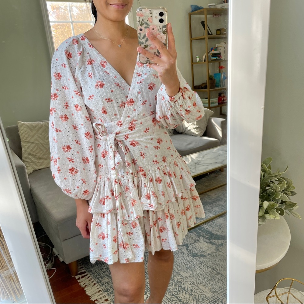 Maia Bergman Ines Eyelet Wrap Floral Dress